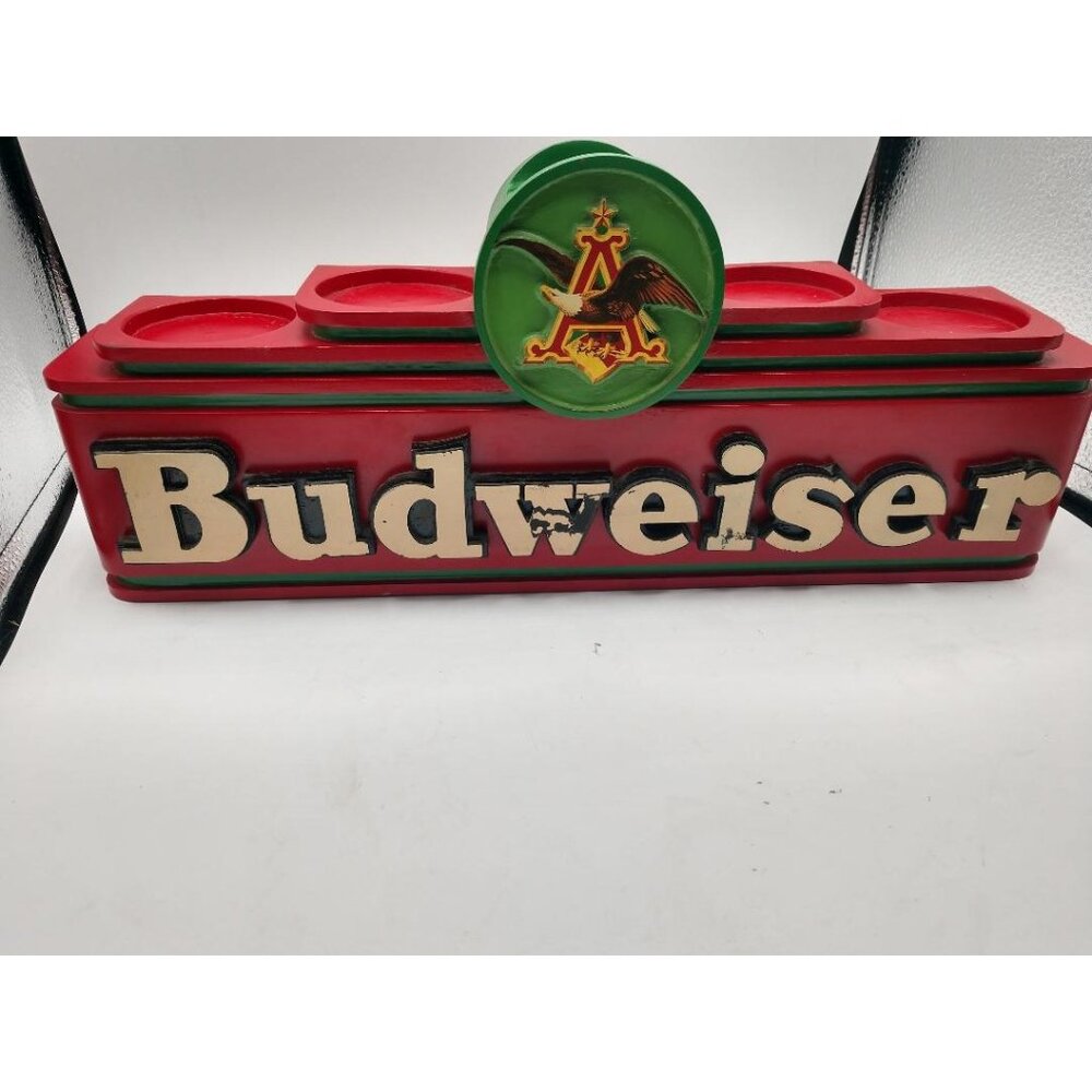 Budweiser 2000 Anheuser-Busch Inc. Red & Green Bar Store Beer Bottle Caddy/Displ